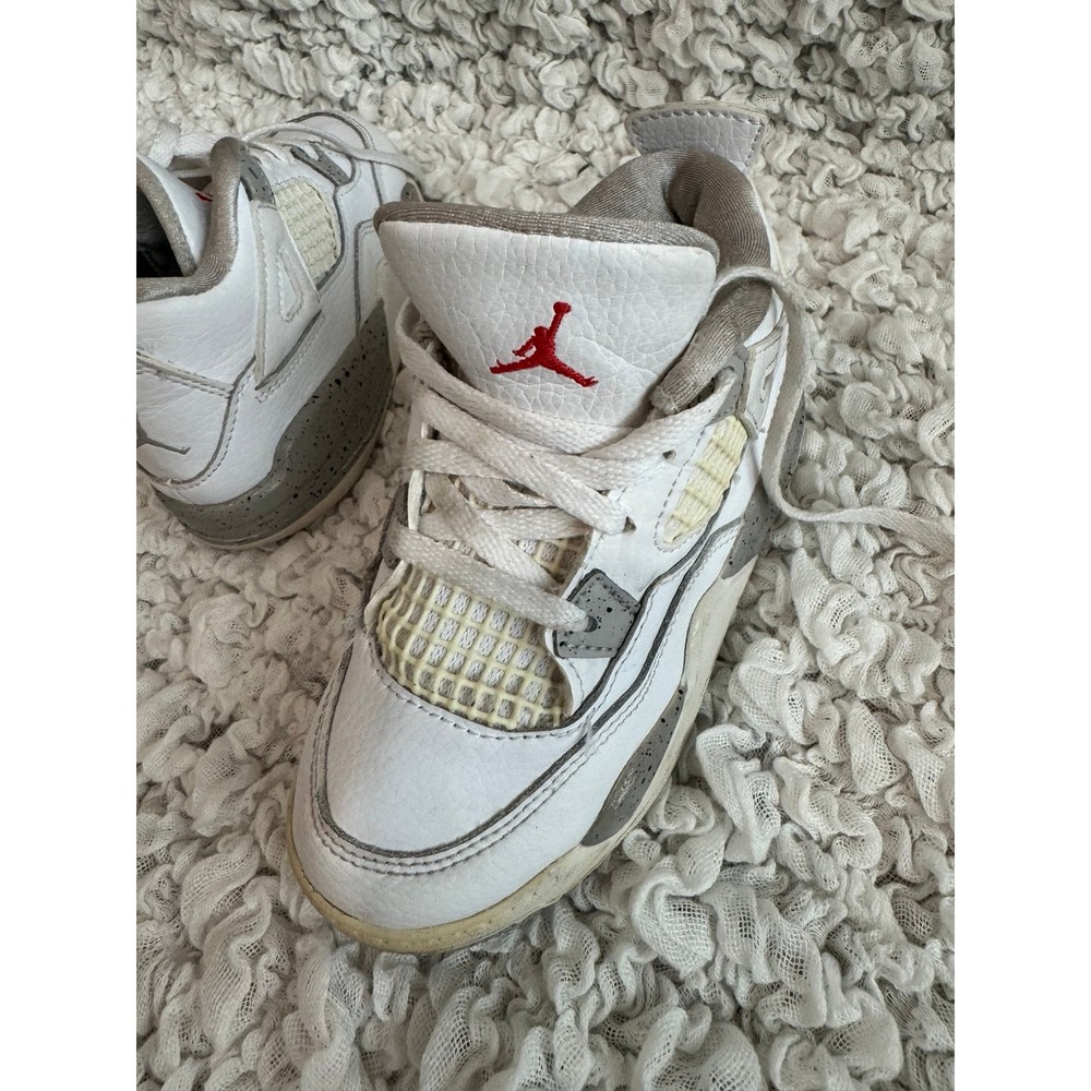 Nike Air Jordan 4 IV Retro TD White Oreo BQ7670-100 Toddler Kids Shoes size 9C